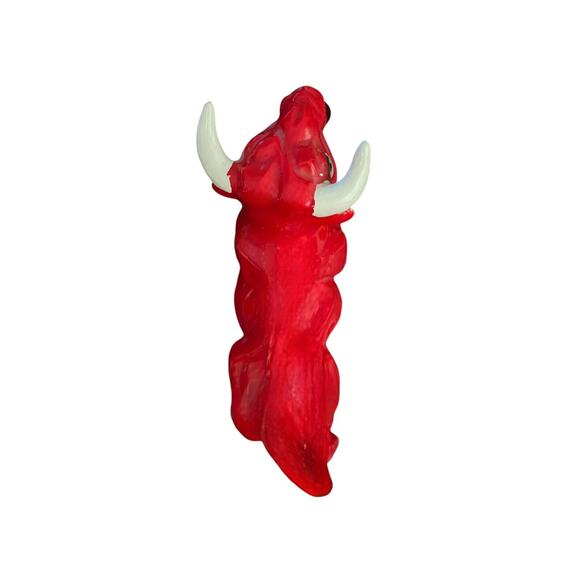 Vintage 1960's Mid Century Modern Ceramic Red Bull Figurine Japan - Picture 7 of 10